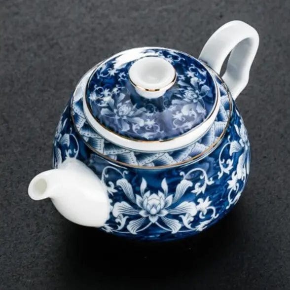 Chinese witte en blauwe porseleinen bloementheepot 200 ml