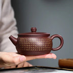 Chinese Yixing bruine klei theepot met schrijfpatroon 260ML