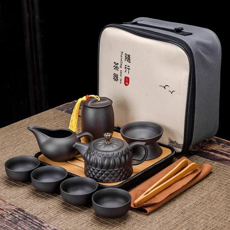Chinese zwarte klei theeset