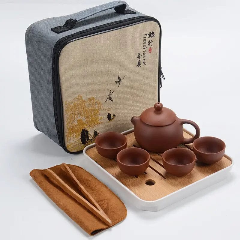 Compacte Chinese keramische theeset met kopjes
