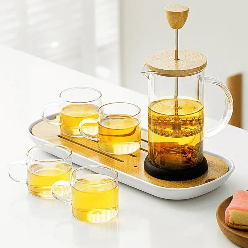 Design glazen theepot met drukfilter 350ML - 600ML