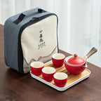 Draagbare Chinese keramische theeset