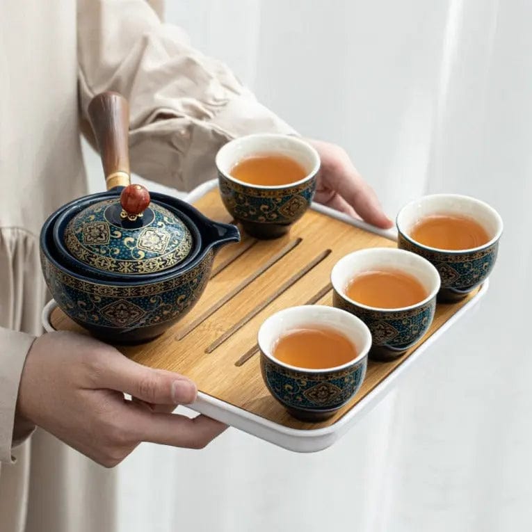 Draagbare Chinese keramische theeset