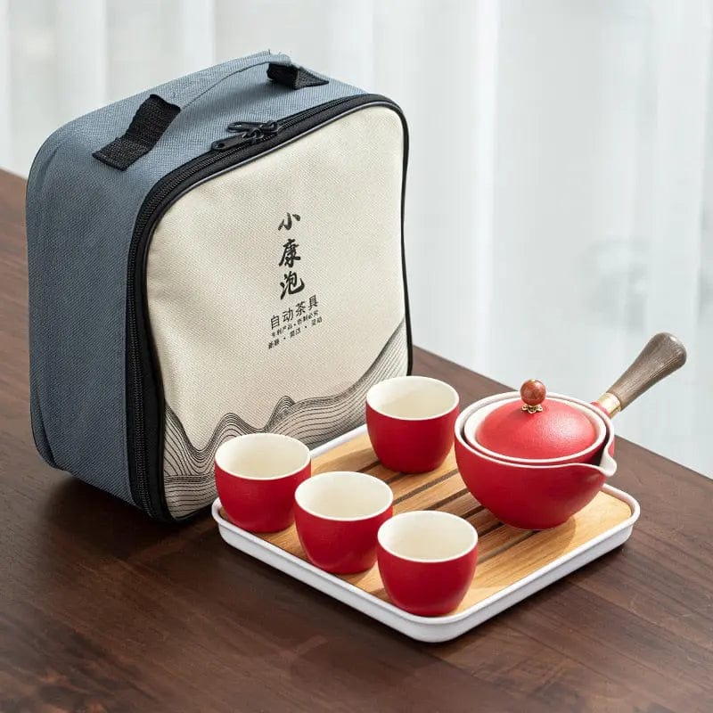 Draagbare Chinese keramische theeset