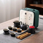 Draagbare Japanse keramische theeset
