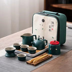 Draagbare Japanse keramische theeset