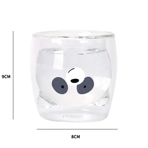 Dubbelwandige glazen panda theemok 260ml