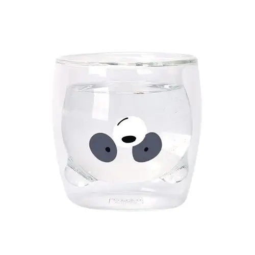 Dubbelwandige glazen panda theemok 260ml