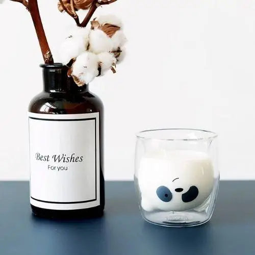 Dubbelwandige glazen panda theemok 260ml