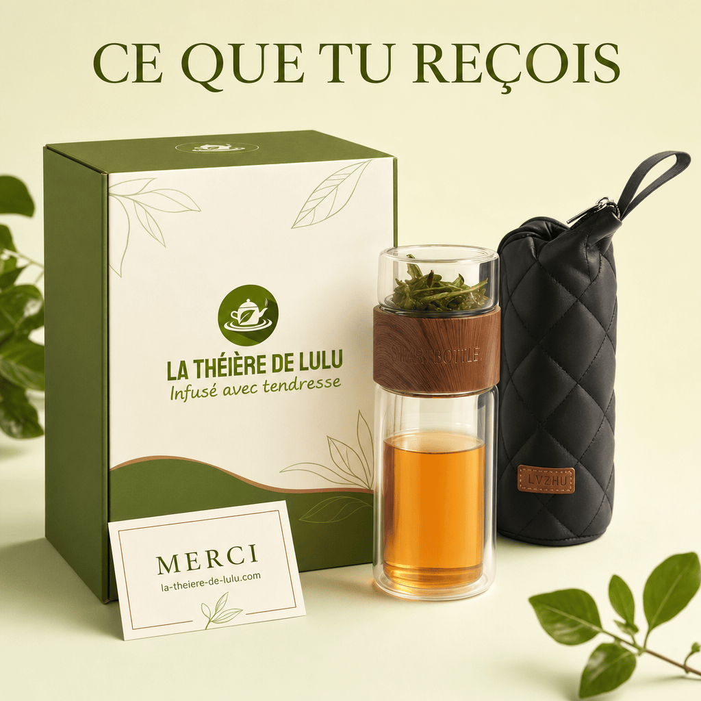 Dubbelwandige glazen theefles 200 ml met RVS infuser