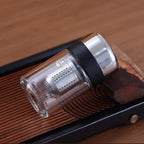 Dubbelwandige glazen theefles met infuser