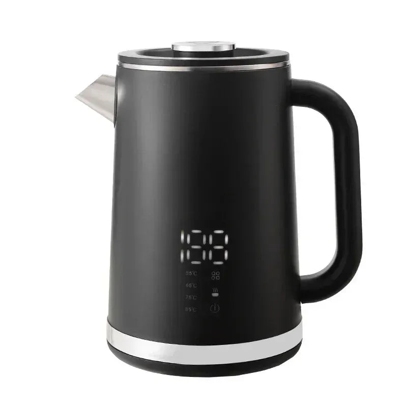 Dubbelwandige waterkoker 1,7 liter met temperatuurdisplay
