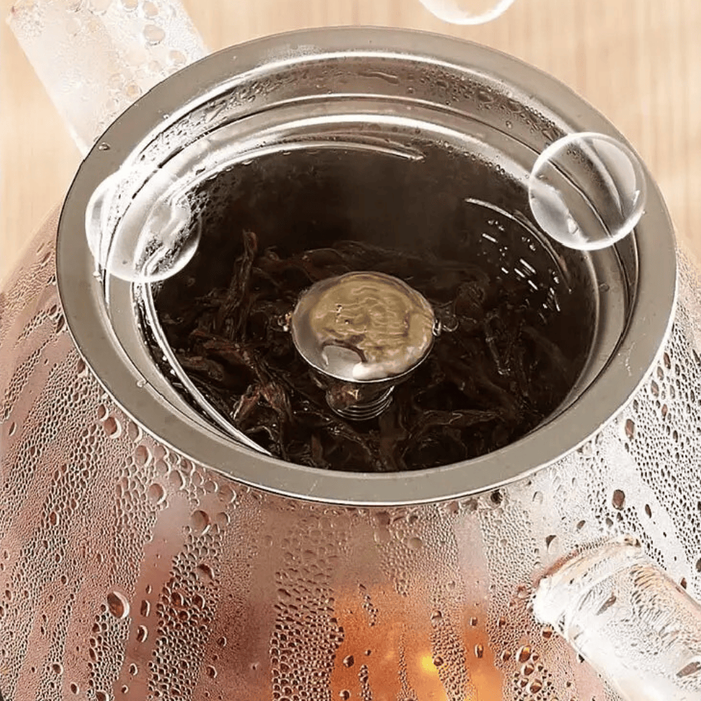 Elektrische glazen theepot 1 liter met RVS infuser