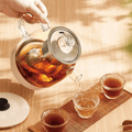 Elektrische glazen theepot 1 liter met RVS infuser