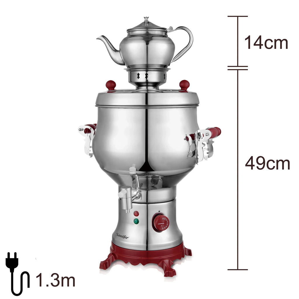 Elektrische samovar 6 liter met theepot van 750 ml