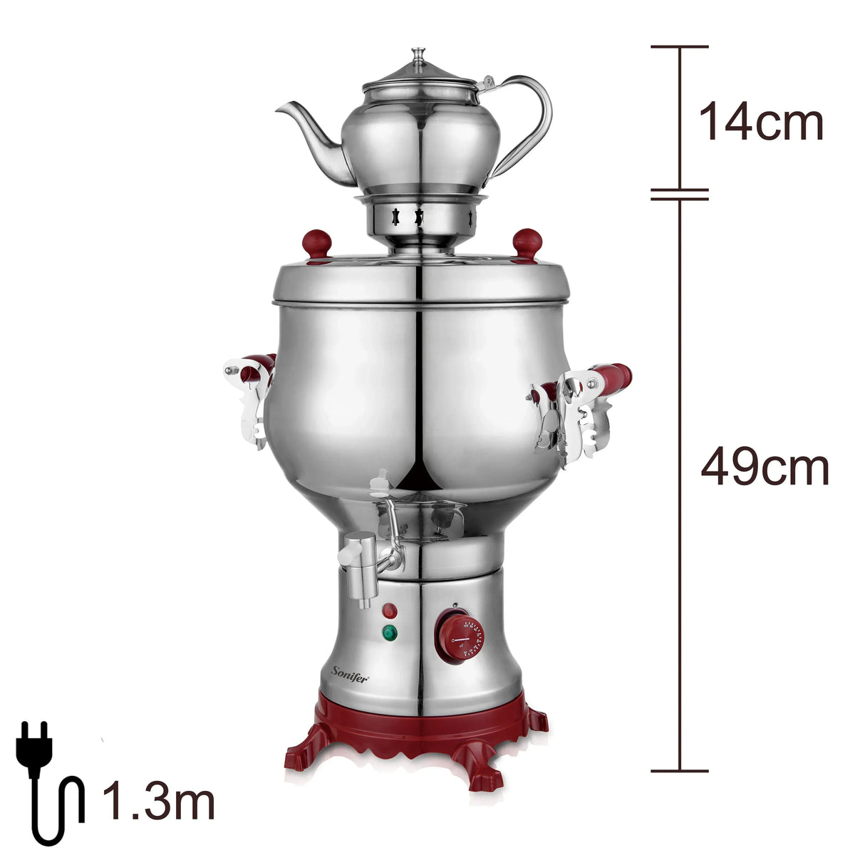 Elektrische samovar 6 liter met theepot van 750 ml