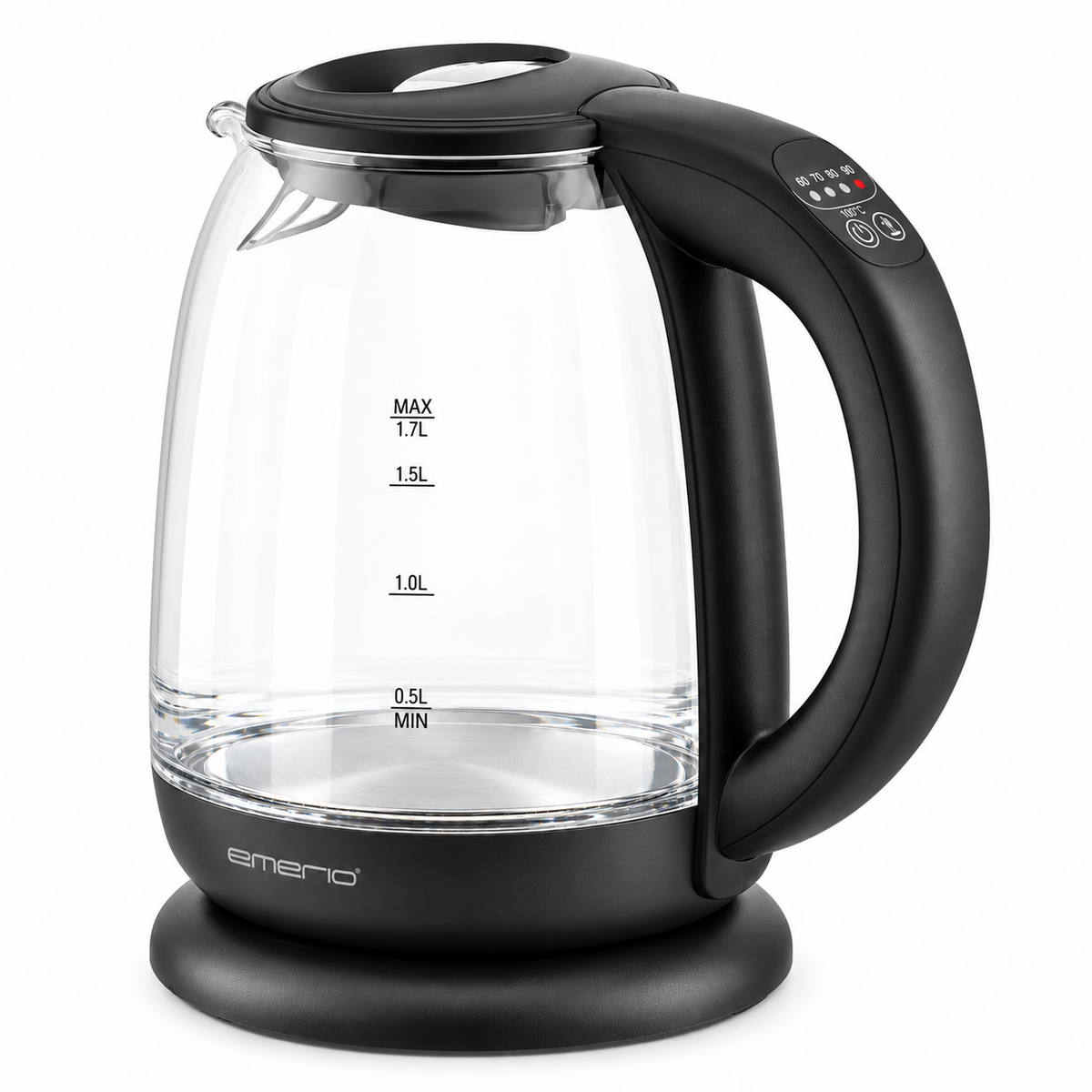 Emerio glazen waterkoker 1,7 liter – 5 temperatuurstanden