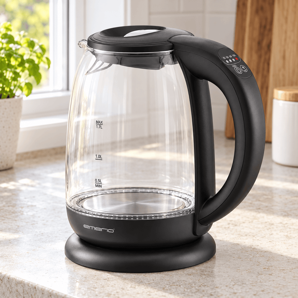 Emerio glazen waterkoker 1,7 liter – 5 temperatuurstanden