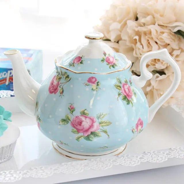 Engelse Blue Dot Porseleinen Theepot 1L
