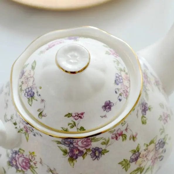 Engelse paarse bloemen porseleinen theepot 1,5L
