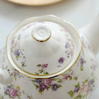 Engelse paarse bloemen porseleinen theepot 1,5L