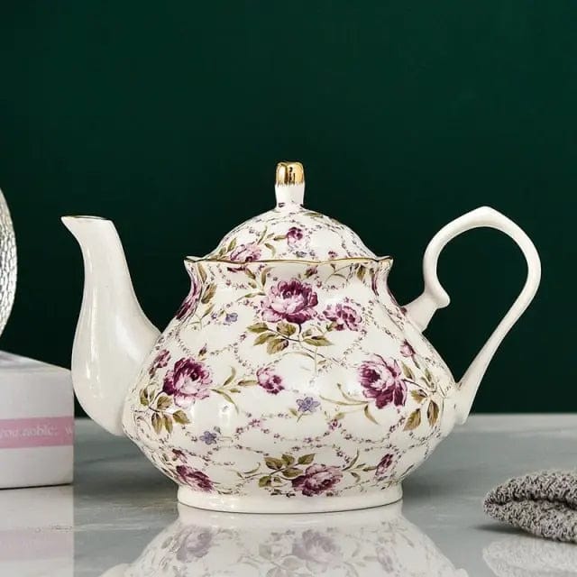 Engelse paarse porseleinen theepot 400ML