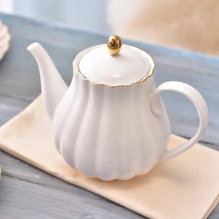 Engelse pompoenvormige porseleinen theepot 1L
