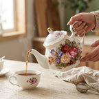 Engelse porseleinen theepot 400 ml met bloemenmotief