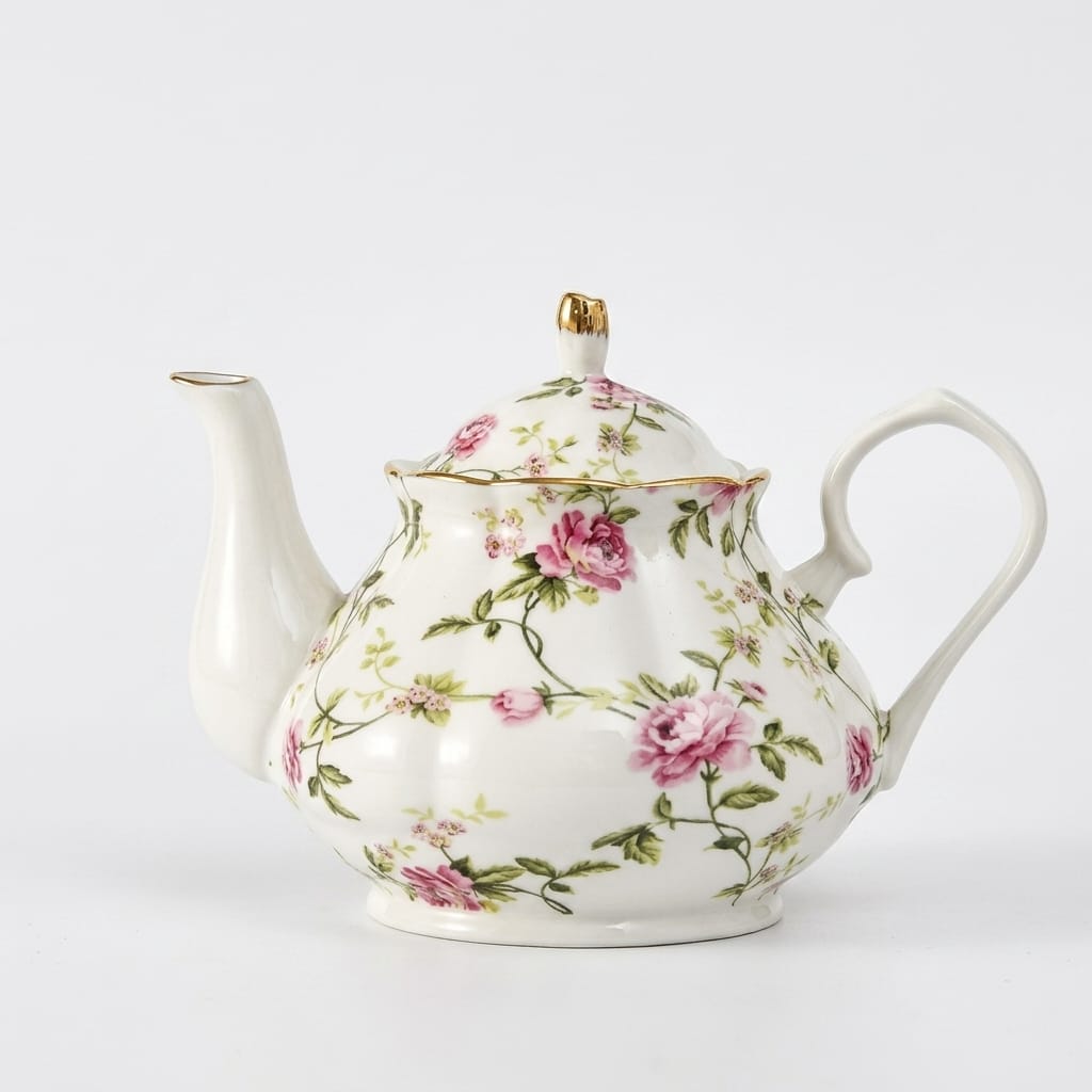 Engelse porseleinen theepot 400 ml met bloemenmotief