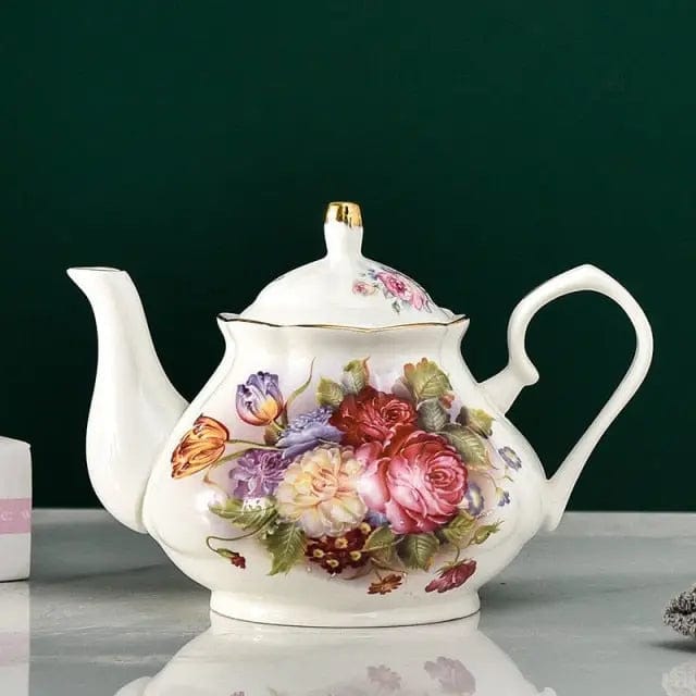Engelse porseleinen theepot met boeket bloemen 400 ml