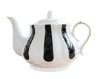 Engelse porseleinen theepot met zwarte strepen, 860 ml