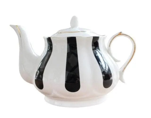 Engelse porseleinen theepot met zwarte strepen, 860 ml