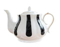Engelse porseleinen theepot met zwarte strepen, 860 ml