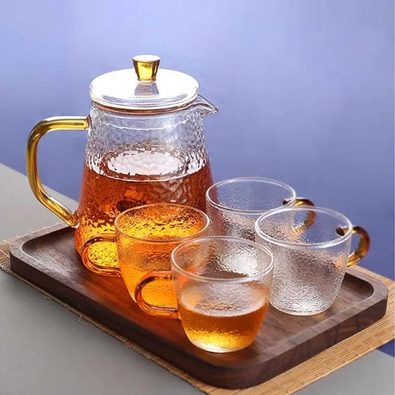Gegranuleerde glazen theepot 450ML - 900ML