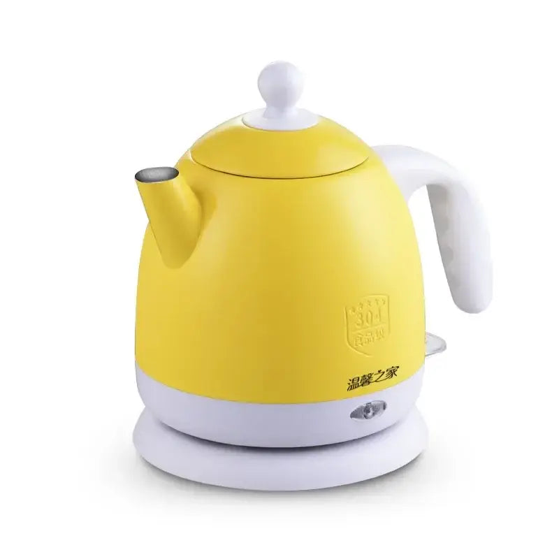 Gele RVS waterkoker 1000 W met draaibare voet