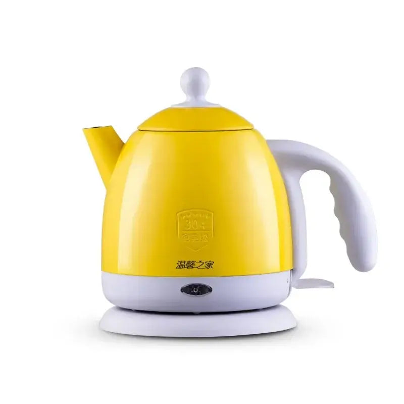 Gele RVS waterkoker 1000 W met draaibare voet