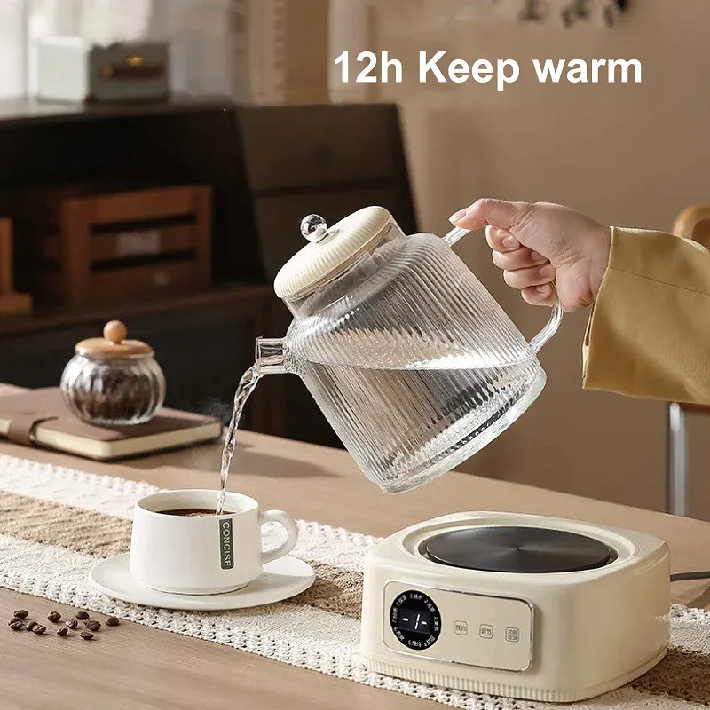 Glazen elektrische theepot 1,5 liter met temperatuurregeling