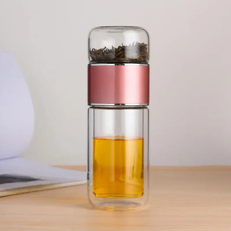 Glazen theefles met omkeerbaar infusiesysteem
