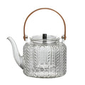 Glazen theepot 1 liter met infuser en houten handgreep