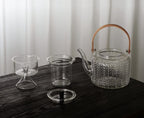 Glazen theepot 1 liter met infuser en houten handgreep