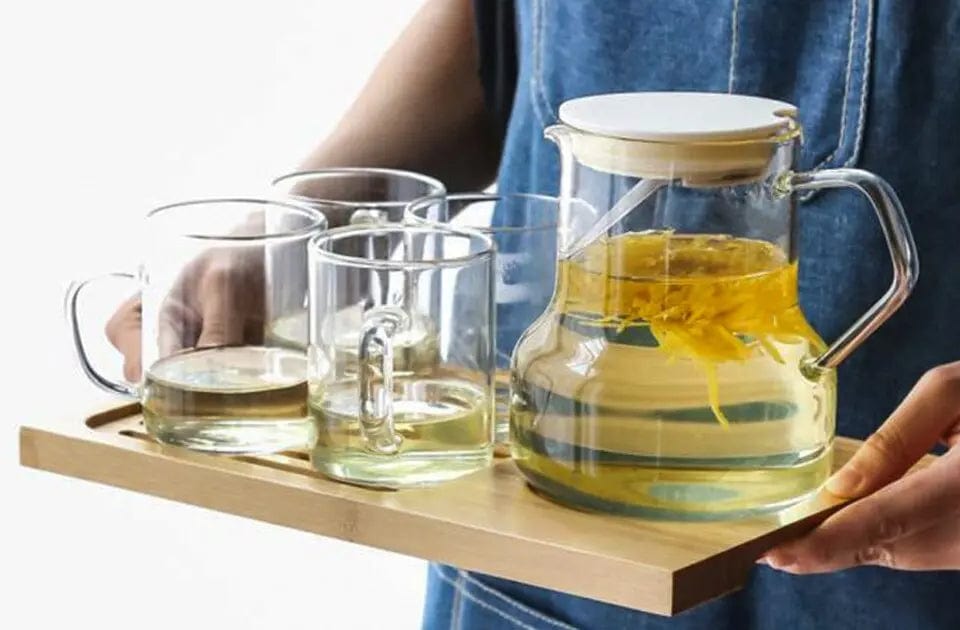 Glazen theepot met filter 1L