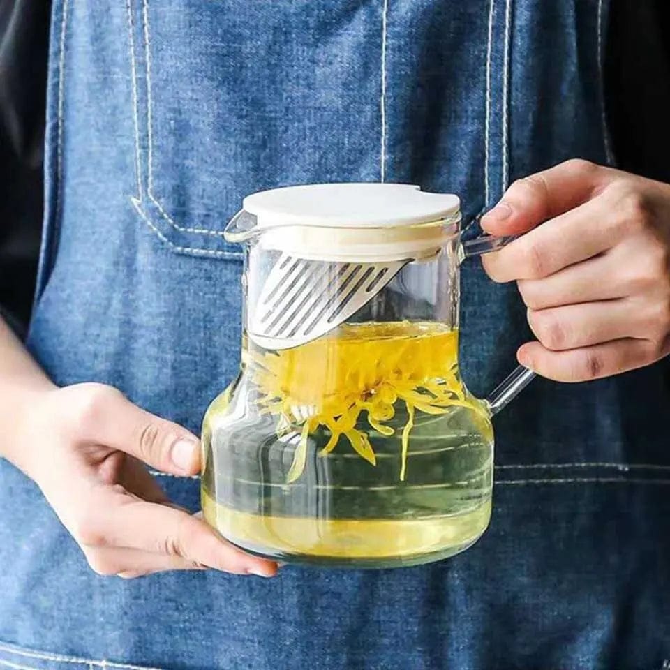 Glazen theepot met filter 1L