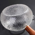 Glazen theepot met houten handvat 300 ml