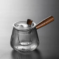 Glazen theepot met houten zijhandgreep 400 ml
