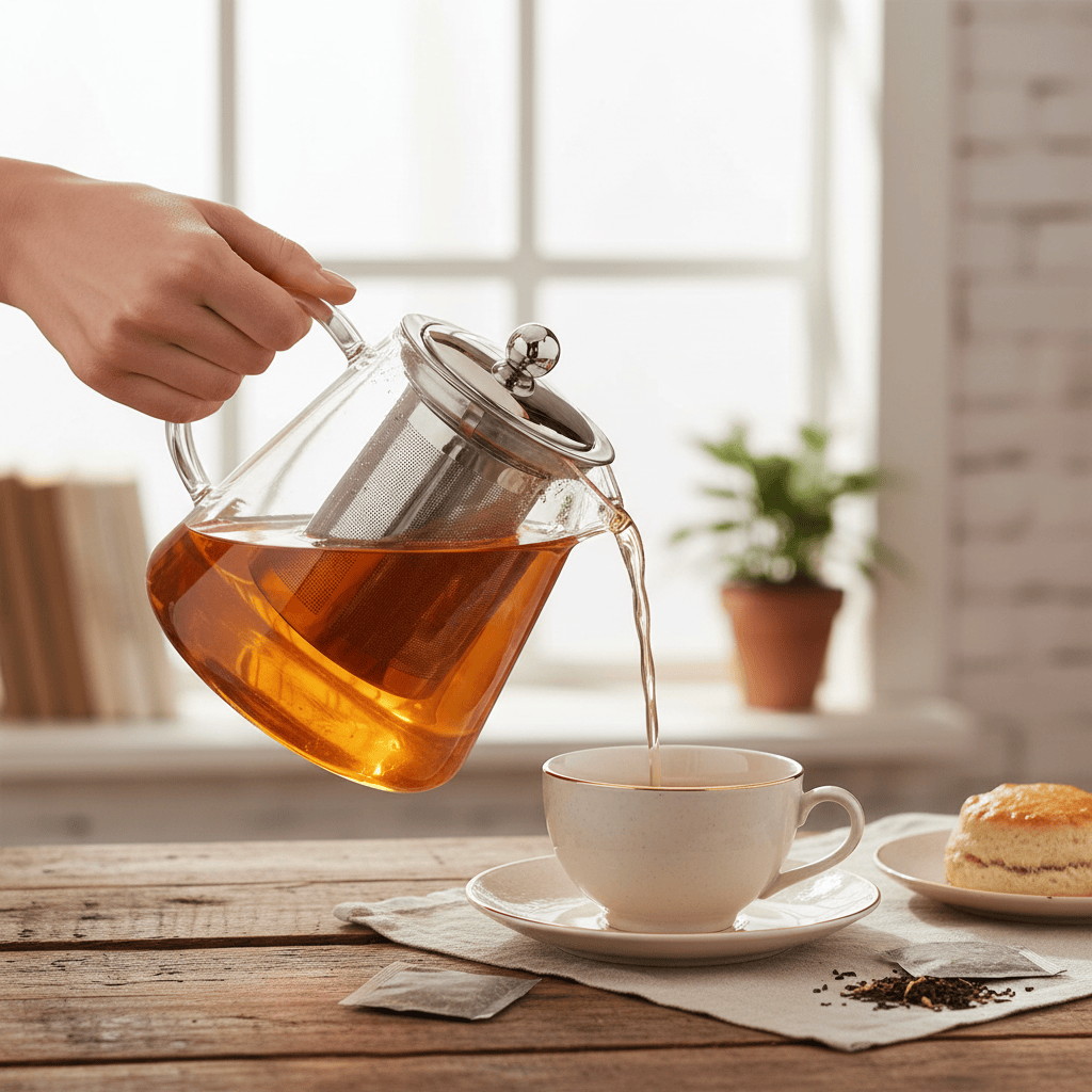 Glazen theepot met theefilter 450 ml - 1,3L – borosilicaatglas