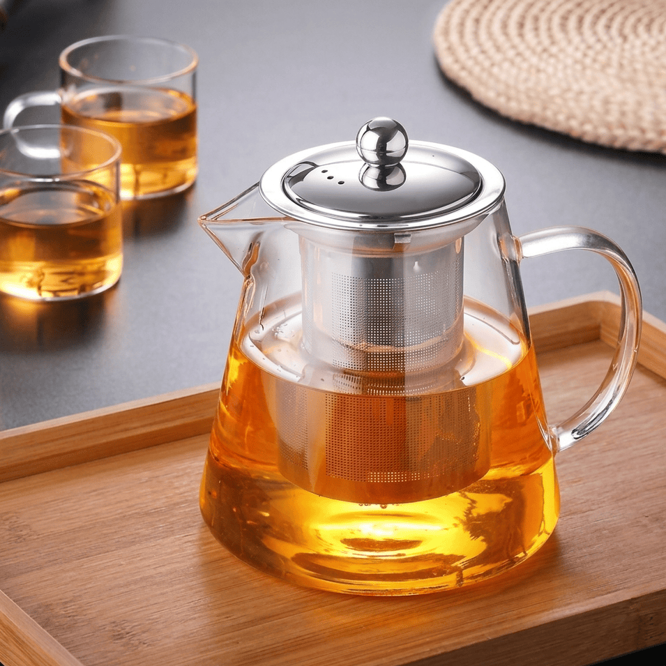 Glazen theepot met theefilter 450 ml - 1,3L – borosilicaatglas