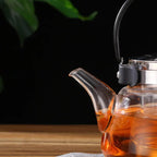Glazen theepot Peer met zwarte handgreep 800ml