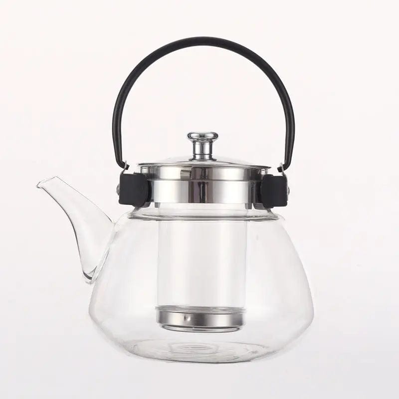 Glazen theepot Peer met zwarte handgreep 800ml