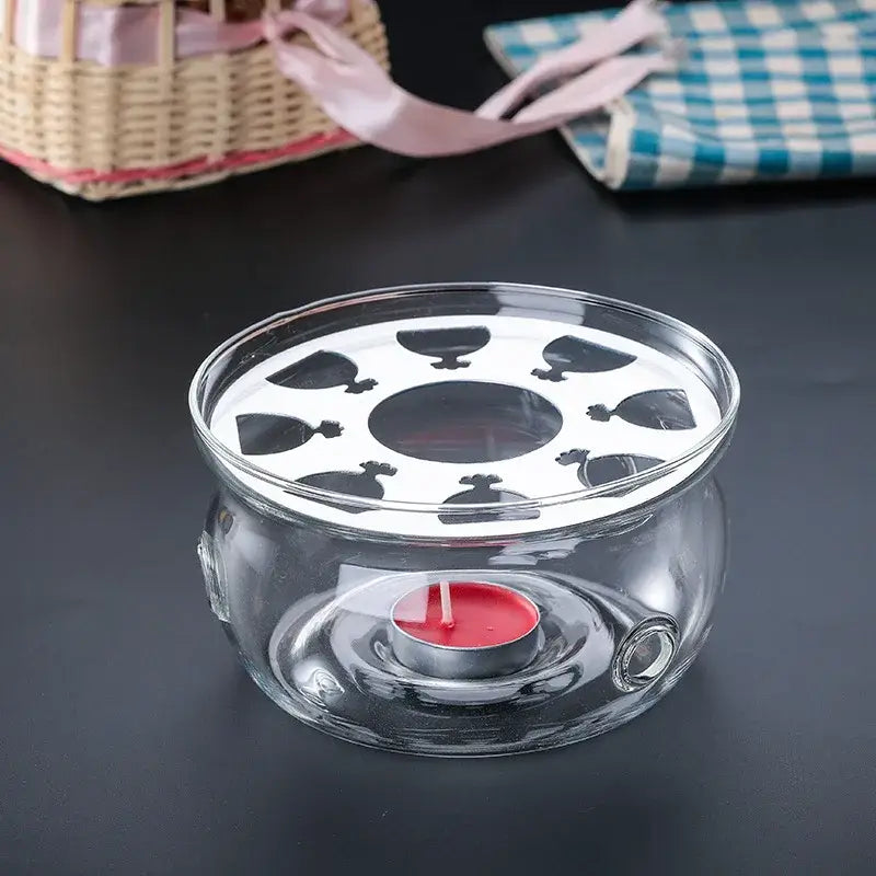 Glazen theepot warmhouder 13 cm voor een waxinelichtje