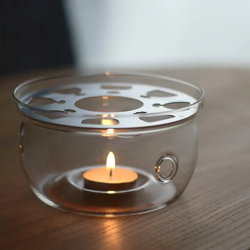 Glazen theepot warmhouder 13 cm voor een waxinelichtje